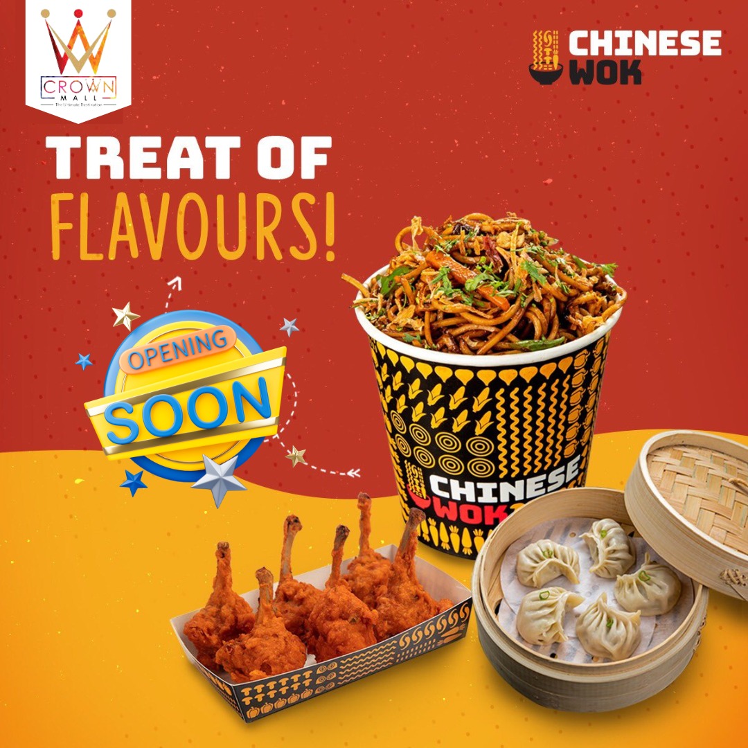 It's what we've all been waiting for, right?

We will be serving you soon. Chinese Wok Opening Soon @ Crown Mall Food Court! 

#CrownMall #openingsoon #ChineseWok #Lucknow #opening #shopping #foodie