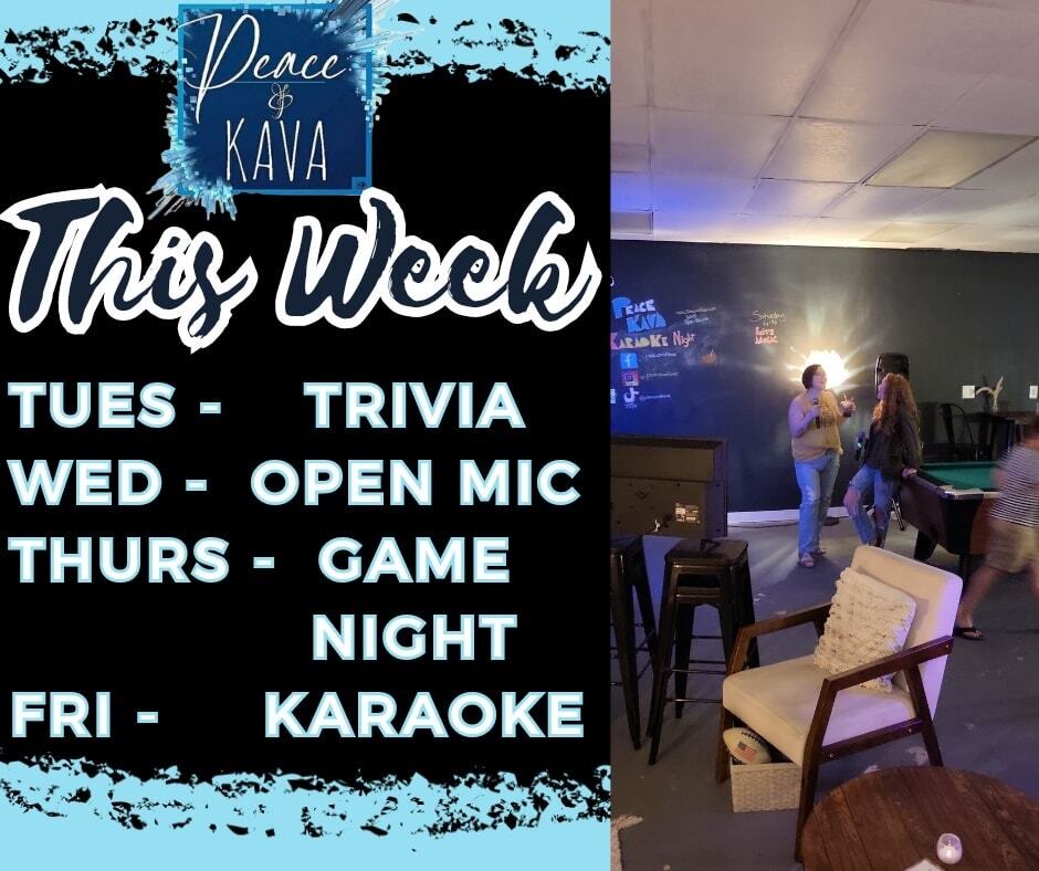 Always something fun to do at Peace and Kava! Stop in this week and hang with us. Never tried kava? Tastings available for free!
