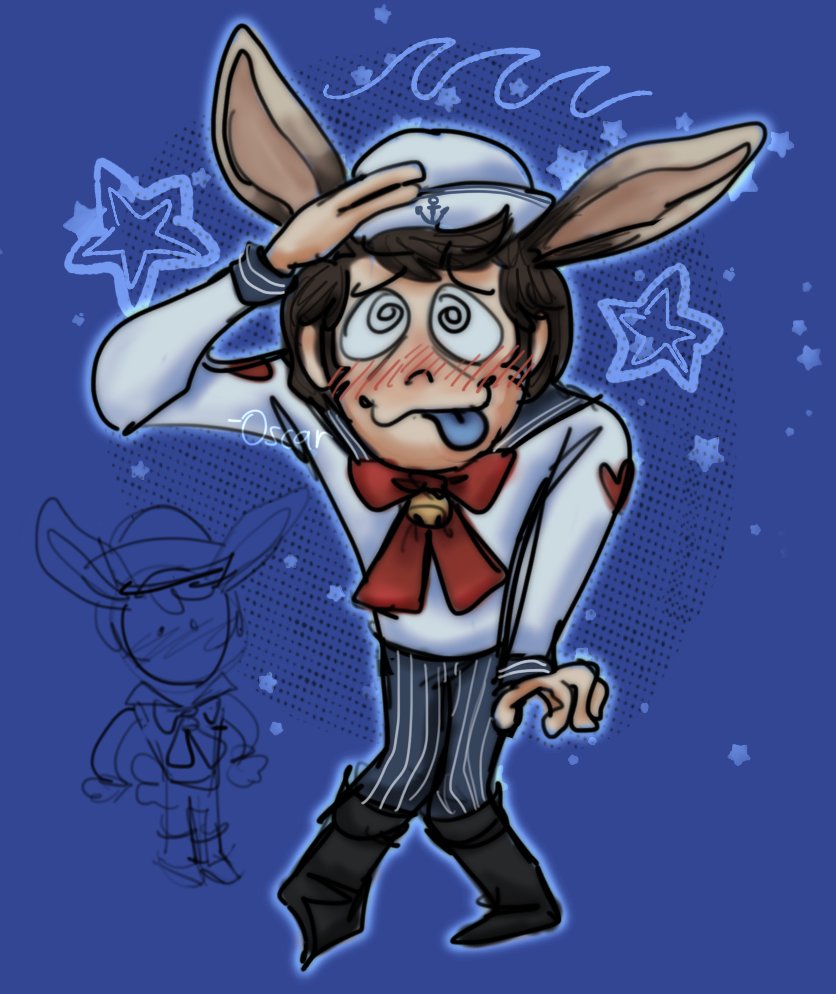 deadbeatescape's tweet photo. Private Igor reporting for duty!! ditzy seabungender rabbit brought aboard the Red October for good luck x3 he uses he/they/bun/it pronouns #huntfortheredoctober #oc https://t.co/9UmzXgyVB4