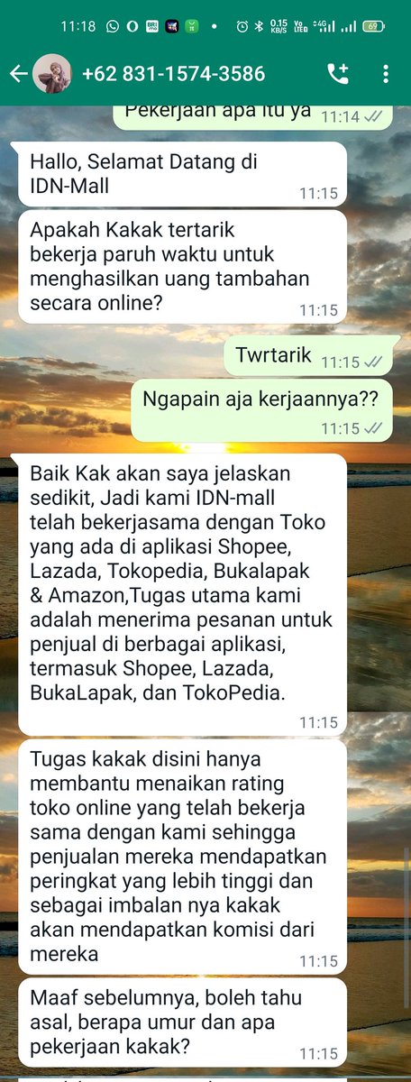 Asriput1010's tweet photo. @Bayu_AS_ Ada baru lagi iklannya jeren di IG lhooo. Hati2, sindikat ini tetap cari korban. Pokoknya jangan mau disuruh transfer diatas 1 juta dgn di janjiin keuntungan 30 persen. All bullshit yg ada uang kalian hilang #penipuanonline https://t.co/RprFYAQ5kQ