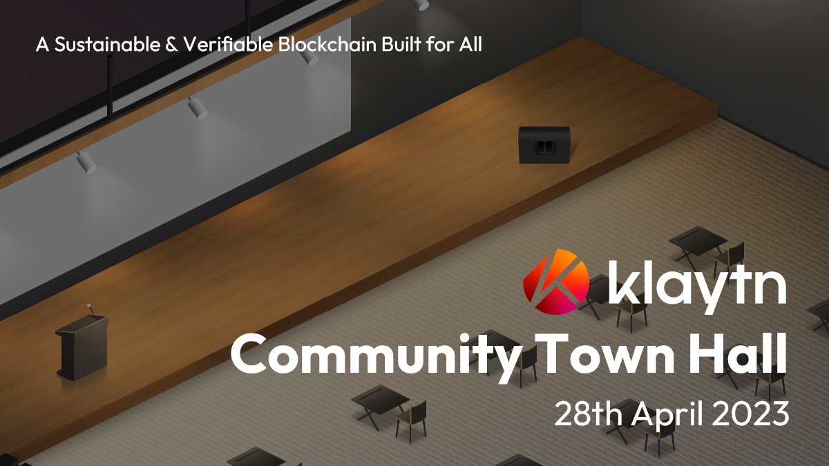 KaiaChain's tweet photo. 👋 Presenting our first #Klaytn Community Townhall 🔥

Join in the conversation at our very first #KlaytnTownhall which will be held at our #metaverse space, EGB1 🚀 

Mark the dates now 👇
🇰🇷 27 April (Thu), 5pm (GMT +8)
🌎 28 April (Fri), 6pm (GMT +8) https://t.co/4x5MXs4qq3