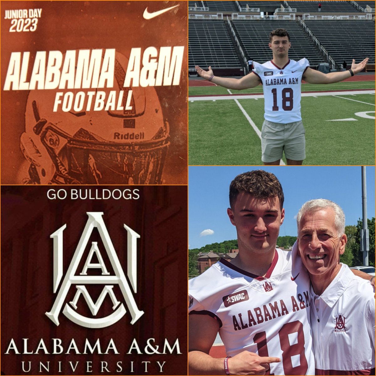 Andrew Mullis (@andrewmullis17) on Twitter photo Had a great visit on Saturday at Alabama A&M University Thanks
Coach Wilson <a href="/Coach_Hurd/">Elgie Hurd Jr.</a> <a href="/AamufbR/">Alabama A&M Football</a> Had a great visit on Saturday at Alabama A&M University Thanks
Coach Wilson <a href="/Coach_Hurd/">Elgie Hurd Jr.</a> <a href="/AamufbR/">Alabama A&M Football</a>