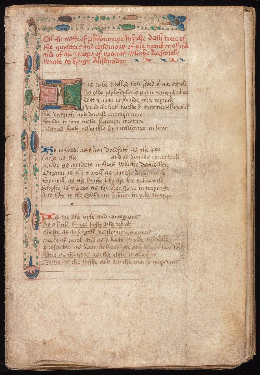 BeineckeLibrary's tweet image. Secretum secretorum.
MORE: bit.ly/3tPtVh8
Lydgate's + Burgh's Middle English trans of 12th century Latin treatise Secretum Secretorum, itself trans of Kitab sirr al-asrar. Also prose pieces, one w/ illustrated diagrams + a Latin tract on interpretation of dreams