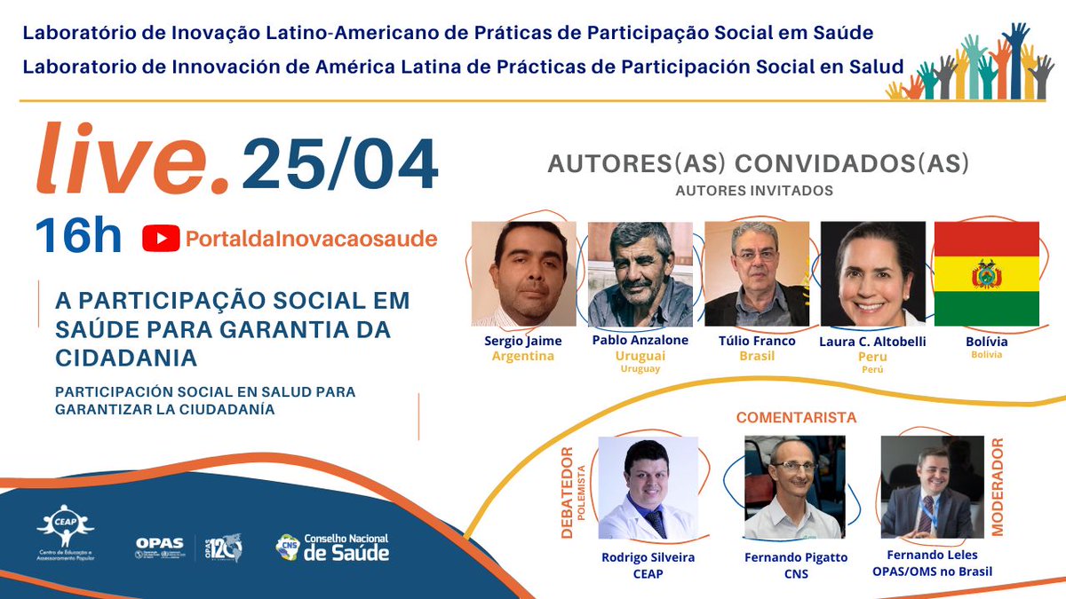sergiojaimetw's tweet photo. Mañana estamos realizando un live con el Laboratorio de Innovación en  Participación Social de la OPS Brasil/CNS mostrando un proyecto chubutense que estamos realizando con @DiezTetamanti y Alberto Vazquez. Imperdible !!! https://t.co/gysYqoIv4w