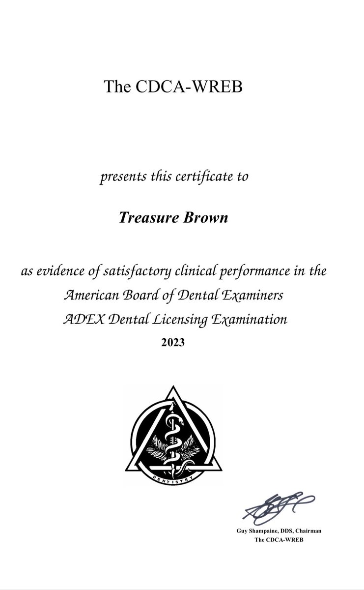 _TreasureME's tweet photo. I’m a licensed dentist! Thank you God! https://t.co/GmE5SwB9Uw