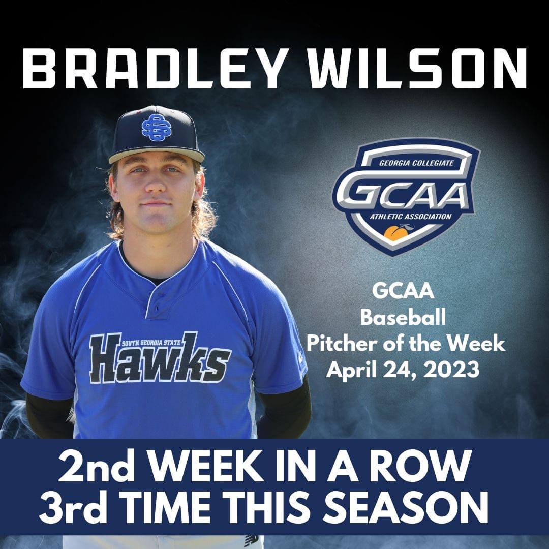South Georgia State (@southgastate) on Twitter photo Congratulations! Bradley Wilson has been selected Pitcher of the Week for the second week in a row. Wilson was 1-0; IP: 6 H: 4, R: 1, ER: 1, K’s: 4, and 1.16 ERA in 1 win last week. <a href="/SGSC_Baseball/">SGSC Baseball</a> Congratulations! Bradley Wilson has been selected Pitcher of the Week for the second week in a row. Wilson was 1-0; IP: 6 H: 4, R: 1, ER: 1, K’s: 4, and 1.16 ERA in 1 win last week. <a href="/SGSC_Baseball/">SGSC Baseball</a>