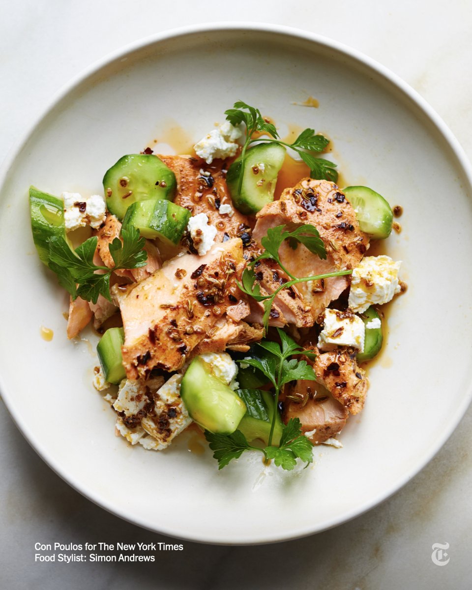 The New York Times on Twitter ""The salmon was perfectly cooked and the oil had just the right