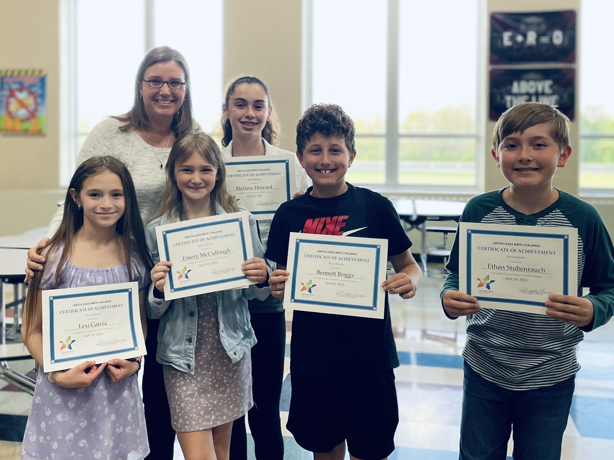 5th Grade Write Challenge Winners!!🏅<a href="/lakotaleads/">Lakota LEADS</a> #WEareLakota #IndyFamily💙♥️