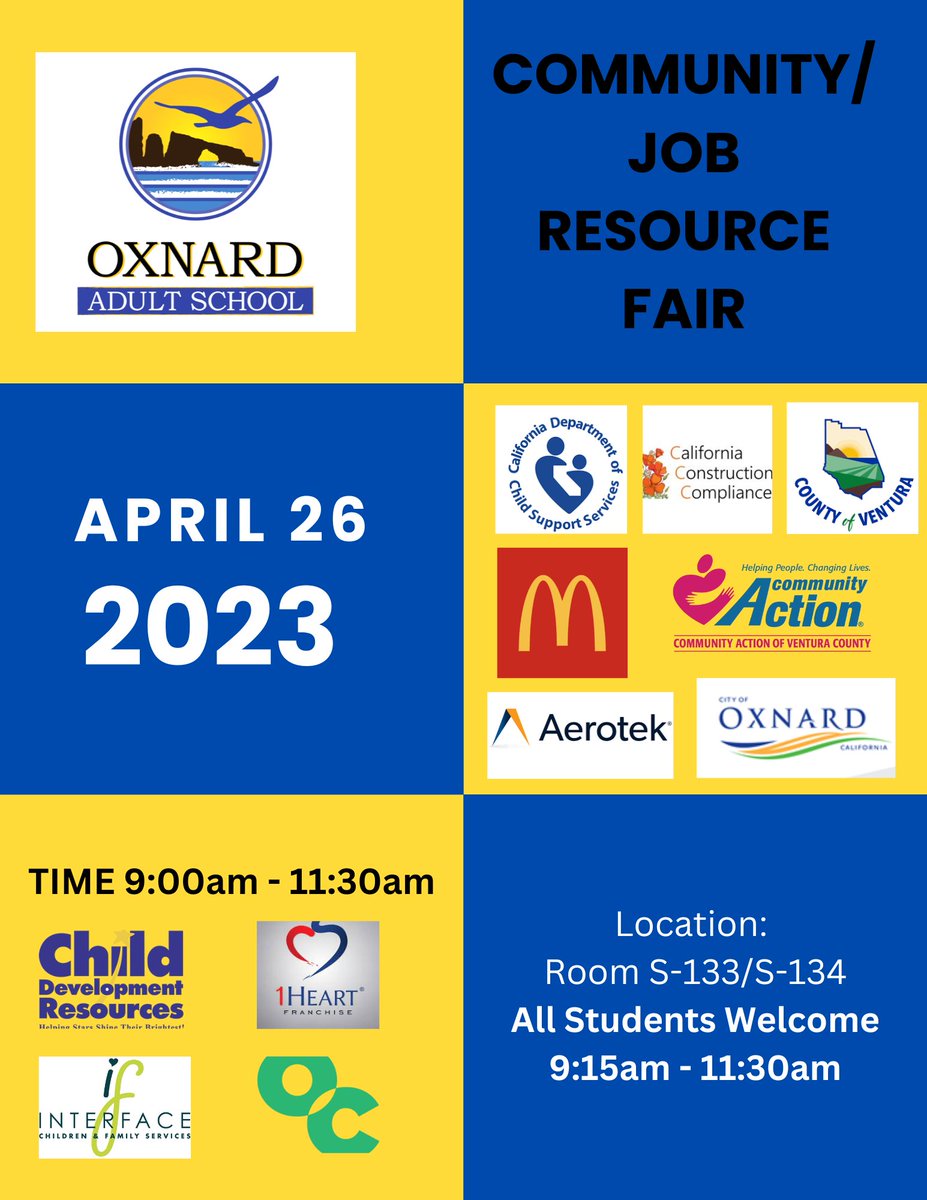 Join us for our Community/Job Resource Fair this coming Wednesday.
