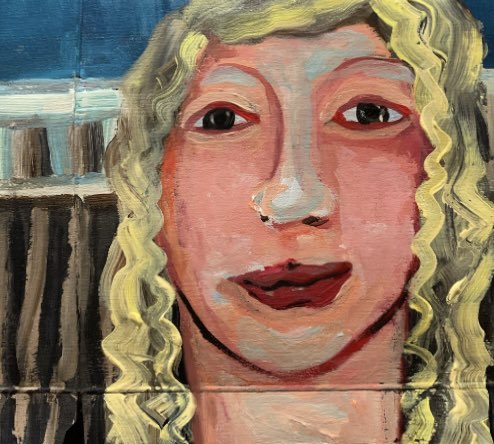 #portraitstudy painting on #myrecycling #Womanartist #portraitpractice