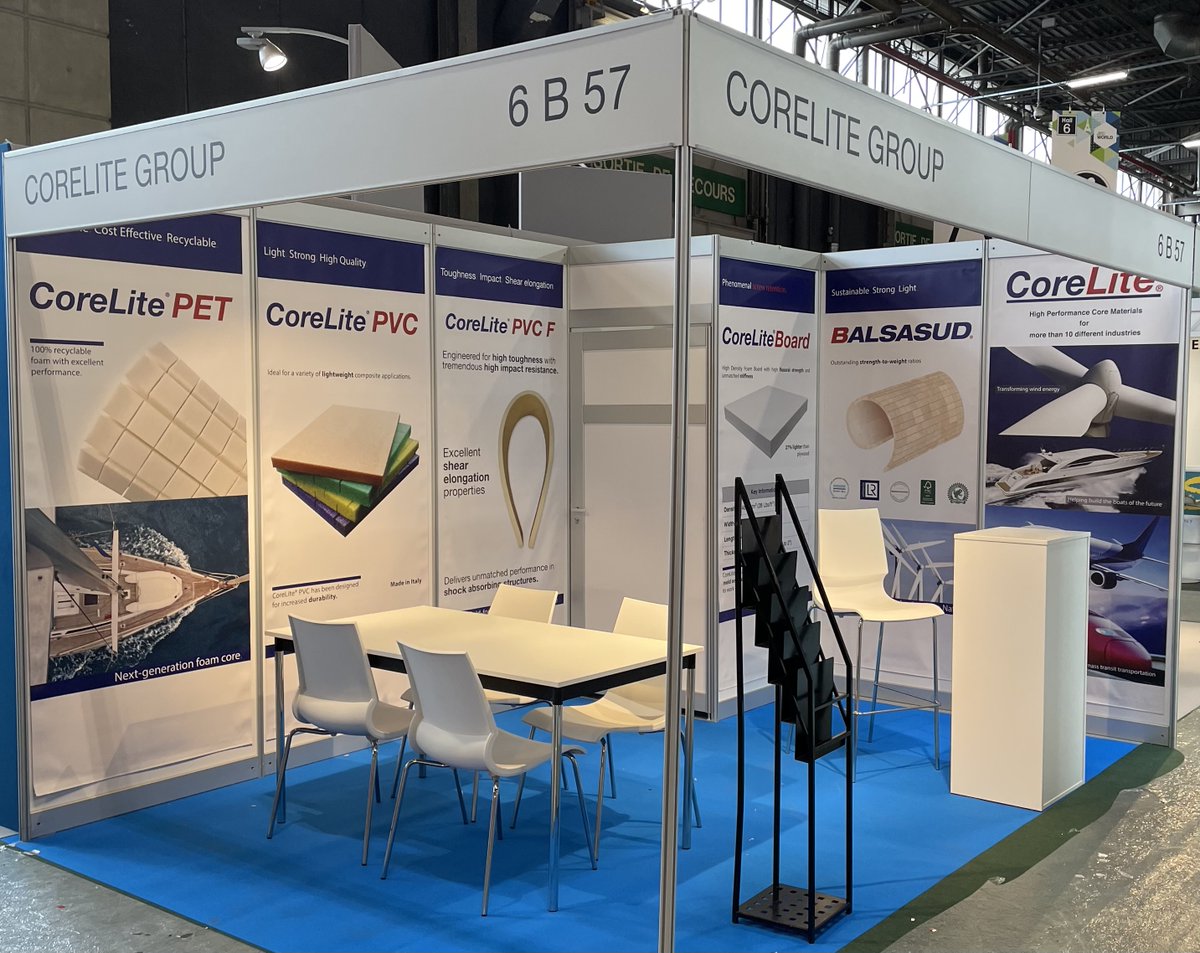 corelite_gdc's tweet photo. CoreLite is looking forward to discussing your next composite project with you 🚀 

Come meet us during the #JECWorld2023 at Hall 6 Booth B 57.

#Composites #Foam #Balsa #Innovation #Performance https://t.co/zZplEV2hO7