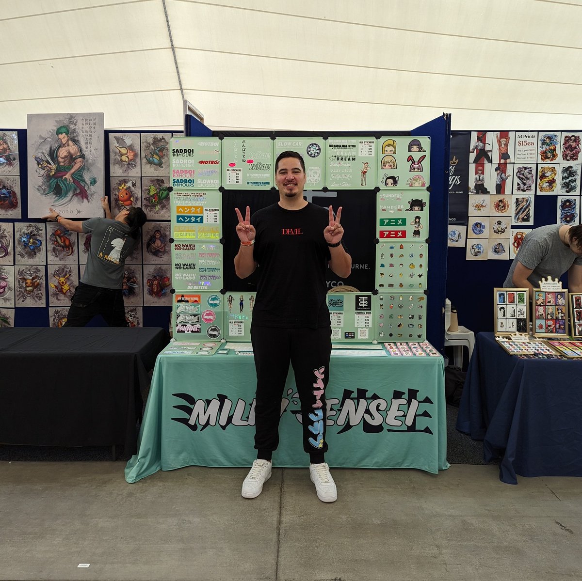 milkysensei's tweet photo. Thanks so much to everyone who stopped by this weekend in Melbourne! #artistalley #stickerartist #animestickers #anime https://t.co/9sXFhSOyKc