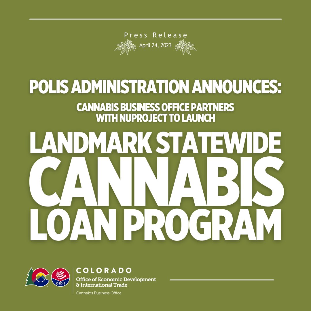 GovofCO's tweet photo. I am proud of our nation-leading work to promote equity &amp; support Colorado’s growing cannabis industry by providing growing businesses access to funding.  Thanks @nuprojectorg for partnering with Colorado on this exciting milestone.
https://t.co/q034OvZGMM https://t.co/wtMrs2kJsO