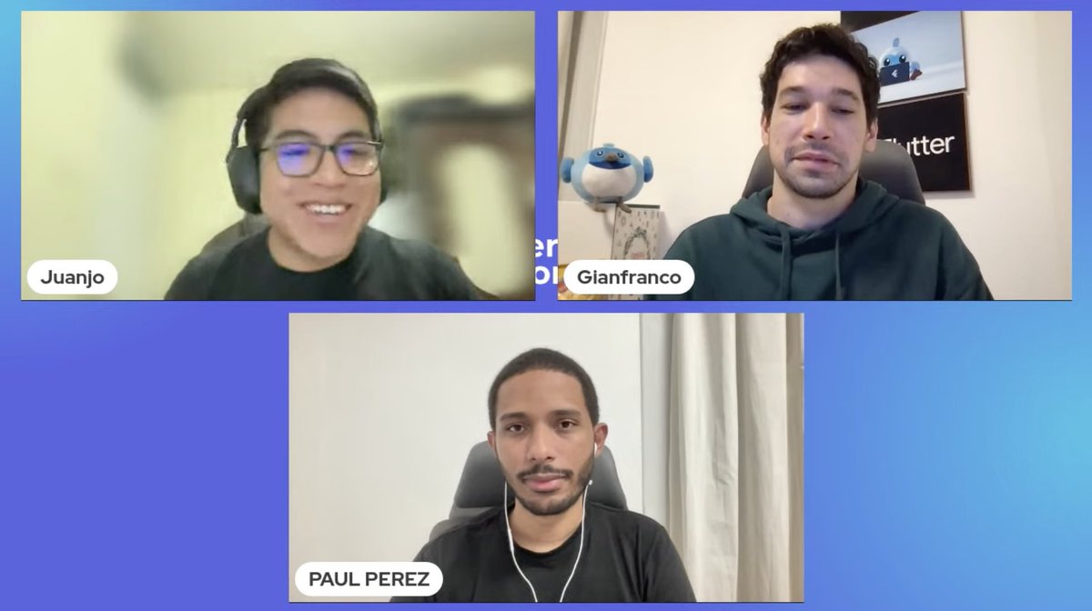 flutter_uruguay's tweet photo. Thank you for joining another #FlutterSessions π
A round of applause for our speakers @juanjomvp & Paul PΓ©rez π
Also, big thanks to our moderator @papa_gianfranco π
See you next time!
@Meetup #flutter #flutterdev #flutterdevelopers https://t.co/lgR2irIZoy