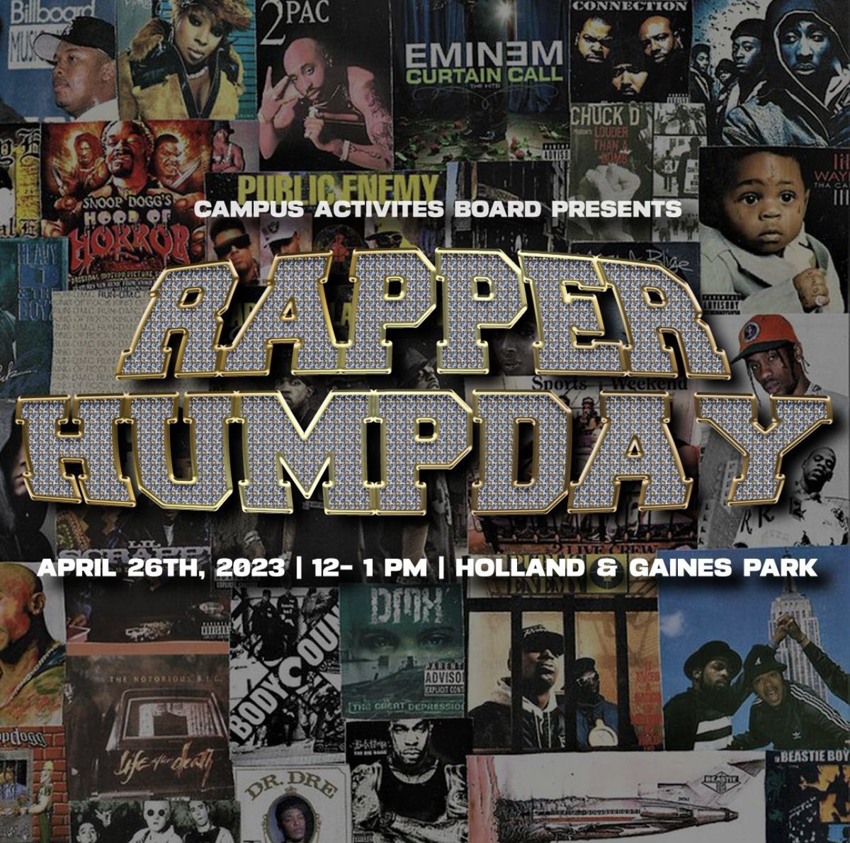 PVAMUCAB_'s tweet photo. It might be the last humpday of the semester but that’s why I love tomorrow 😎. Pull up dressed as your favorite rapper/album cover. We going up one last time👀 don’t meet us there, beat us there!!!

12-1PM • Holland Gaines Park

#YourCabIsHere🚕 https://t.co/P37Gx1f8tW