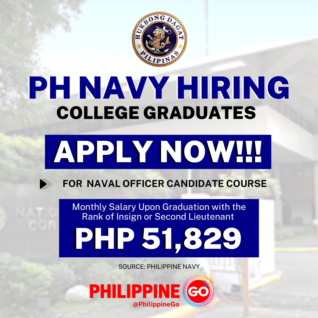OpportunitiesPH's tweet photo. 𝗣𝗗𝗘𝗔 
DETAILS: https://t.co/h6ikkVnnF2

𝗕𝗨𝗖𝗢𝗥 𝗛𝗶𝗿𝗶𝗻𝗴
Details: https://t.co/sEOPvJLsS8

𝗣𝗵𝗶𝗹𝗶𝗽𝗽𝗶𝗻𝗲 𝗔𝗿𝗺𝘆
Details: https://t.co/7IMCgkgyOU

𝗣𝗵𝗶𝗹𝗶𝗽𝗽𝗶𝗻𝗲 𝗡𝗮𝘃𝘆 𝗛𝗶𝗿𝗶𝗻𝗴 𝗖𝗼𝗹𝗹𝗲𝗴𝗲 𝗚𝗿𝗮𝗱𝘂𝗮𝘁𝗲𝘀
Details: https://t.co/WnwSEpQgMw https://t.co/BeBka9Pyps
