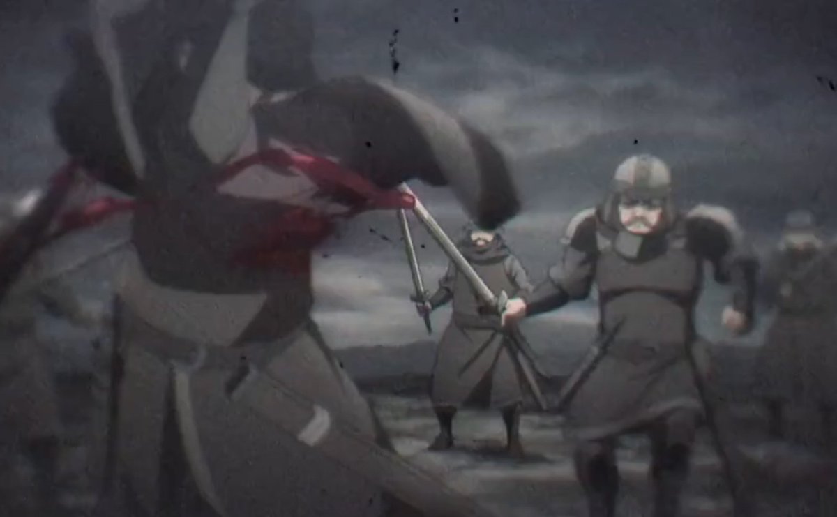 WilderCorey's tweet photo. Hey everyone! I voice this fella and a few soldiers that get SKEWERED in episode 1 of #DMNP on @Crunchyroll! I'm glad to be in this show with so many friends, even if it's a minor thing!
Thank you, @HEYSUEZO, for allowing to be the narrator for @GerardCaster's bad ass entrance! https://t.co/7nbtQJag59