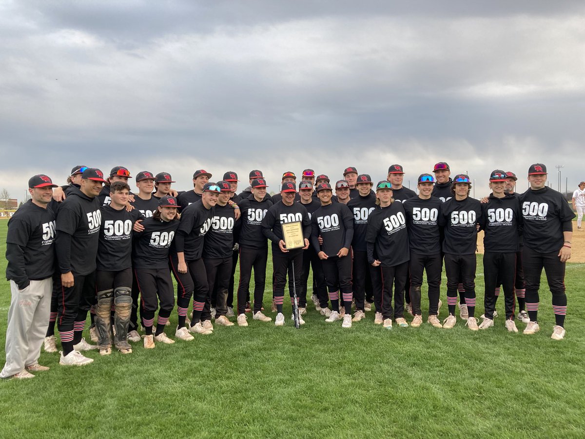 FVC baseball: Huntley 12, Jacobs 2, final 5 inn. Huntley coach Andy Jakubowski gets his 500th win.