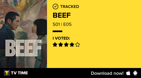 I've just watched episode S01 | E05 of BEEF! tvtime.com/r/2N4Th #tvtime