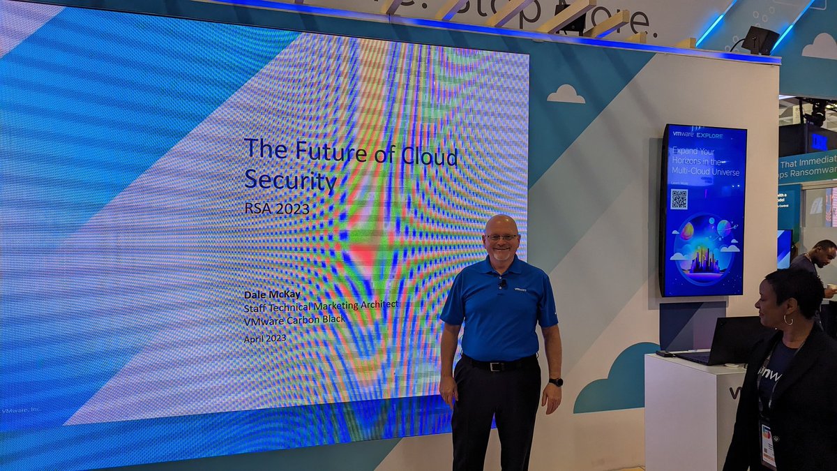 The <a href="/DaleMAtDell/">Dale McKay</a> speaking <a href="/RSAConference/">RSAConference</a>. @vmware #RSAC2023