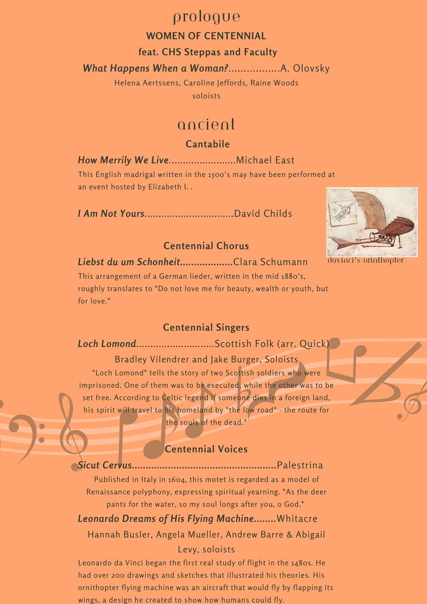 wcsCHSjv's tweet photo. You are invited to the CHS Choral Program's spring concert, "Ancient/Future", on Tuesday, April 25 at 7PM in the CHS PAC. Donations will be collected to benefit the Nashville International Center for Empowerment, and organization that provides assistance to refugees in our area. https://t.co/1LvhuZiKPc