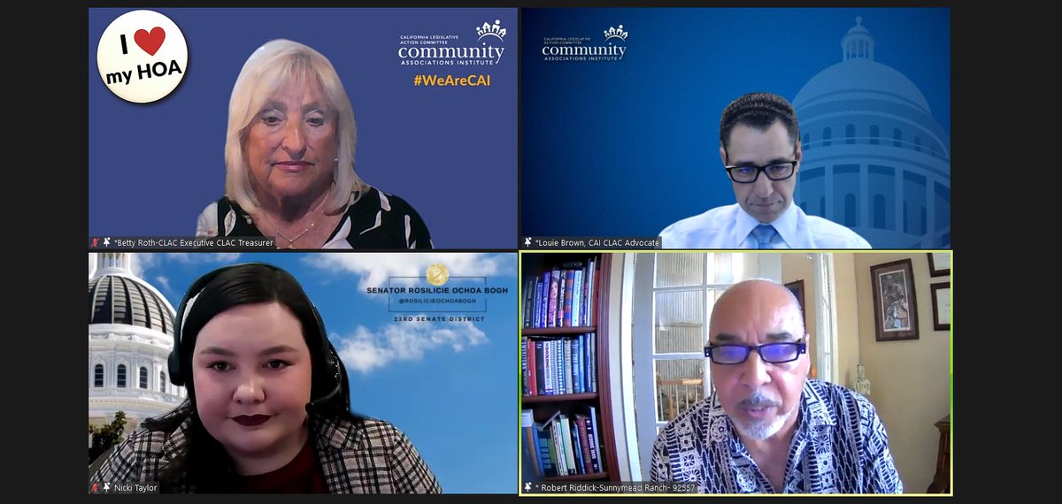 CAICLAC's tweet photo. Our virtual #CALeg  Meeting with @caigrieCAI was a success!

TY to Nicki Taylor, Office of Senator @rosilicie,  
Assembly Member @billessayli, Jennifer Beall, Office of @AsmKateSanchez, and Mikaila Kruse, Office of Senator @GeneralRoth for your time!

#CLACAdvocacy #WeAreCAI https://t.co/nnOrCSNu41