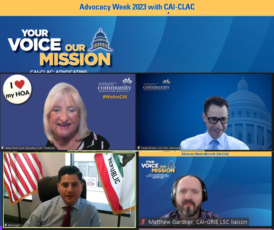CAICLAC's tweet photo. Our virtual #CALeg  Meeting with @caigrieCAI was a success!

TY to Nicki Taylor, Office of Senator @rosilicie,  
Assembly Member @billessayli, Jennifer Beall, Office of @AsmKateSanchez, and Mikaila Kruse, Office of Senator @GeneralRoth for your time!

#CLACAdvocacy #WeAreCAI https://t.co/nnOrCSNu41
