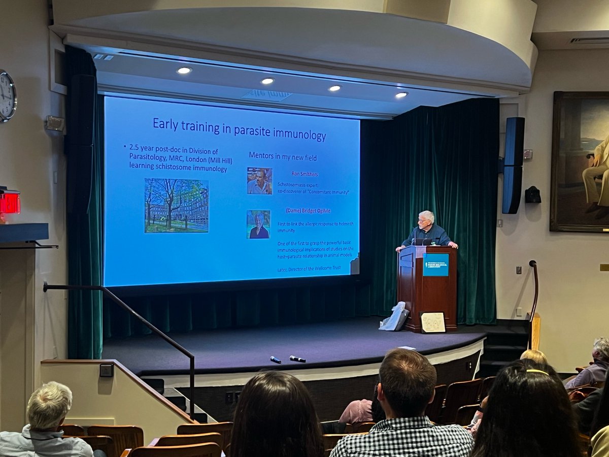 Being Dr. Alan Sher's scientific granddaughter is a real privilege and honor. Today I had the opportunity to hear again what I've been learning from <a href="/pscottlab/">Scott Lab</a> over the years: "The parasites teach us a lot about immunology." at <a href="/MBLScience/">Marine Biological Laboratory (MBL)</a> <a href="/MBLBoP/">BiologyofParasitism</a> <a href="/WHIP42266646/">WHIP</a>