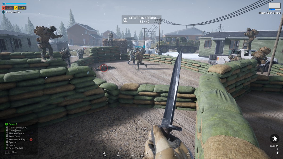 Doomsday1201's tweet photo. This one's for the History books. Arranged a knife fighting arena while waiting for the server to fill up. Maybe one of the best @JoinSquad experiences in a while. https://t.co/uispKpSxLL