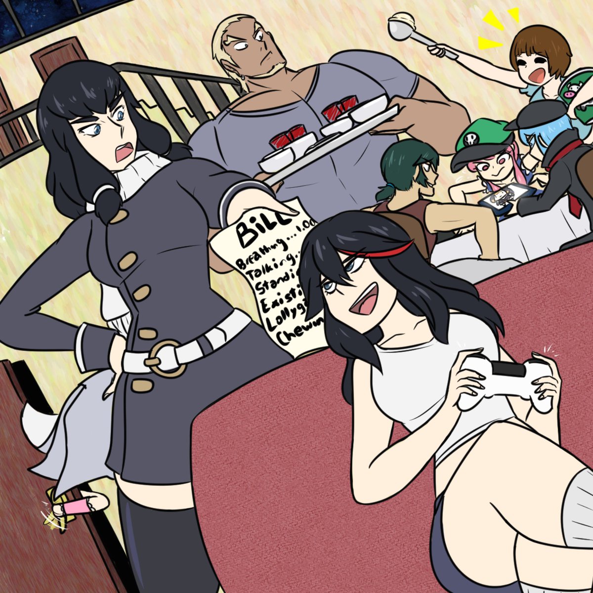 JDAlbum's tweet photo. Kill La Kill (almost) 10 years later #April #Day24 2023 #KillLaKill #KLK #Ryuko #Satsuki #Mako #Gamagoori #Sanageyama #Inumuta #Jakuzure #jdarts #bean https://t.co/ydGcoUrP3U