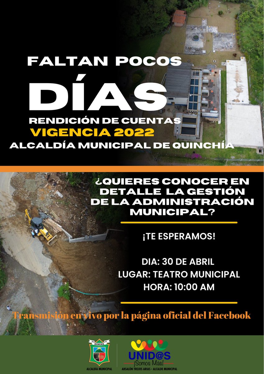 alquinchia's tweet photo. Faltan pocos días rendición de cuentas vigencia 2022 https://t.co/PSvWH4MNon
