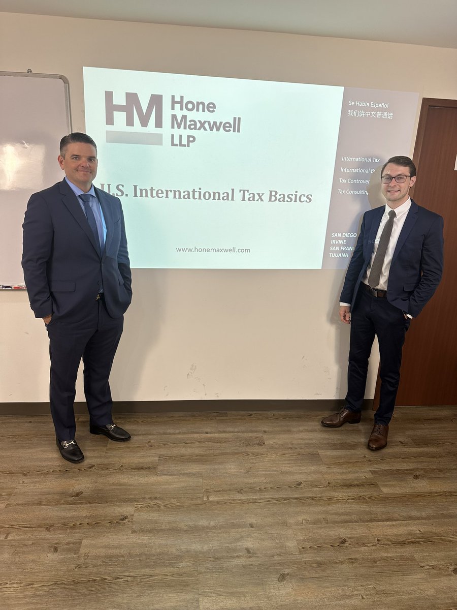 HMLLPTax's tweet photo. HMLLP Managing Partner Josh Maxwell and Law Clerk Jared Garfield delivered a presentation on international tax to a captive live audience as well as an online group.  Thanks to PreceptsGroup for their coordination and invitation!

#hmllp #internationaltax #singapore #seasia https://t.co/RxoHvTR5te