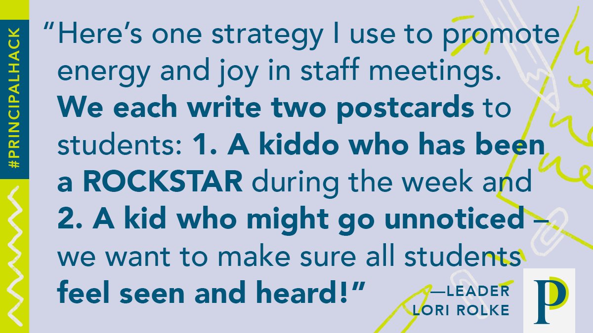 PrincipalProj's tweet photo. "Here's one strategy I use to promote energy and joy in staff meetings."

—Leader @lrolke_gses https://t.co/of1o49kT3p