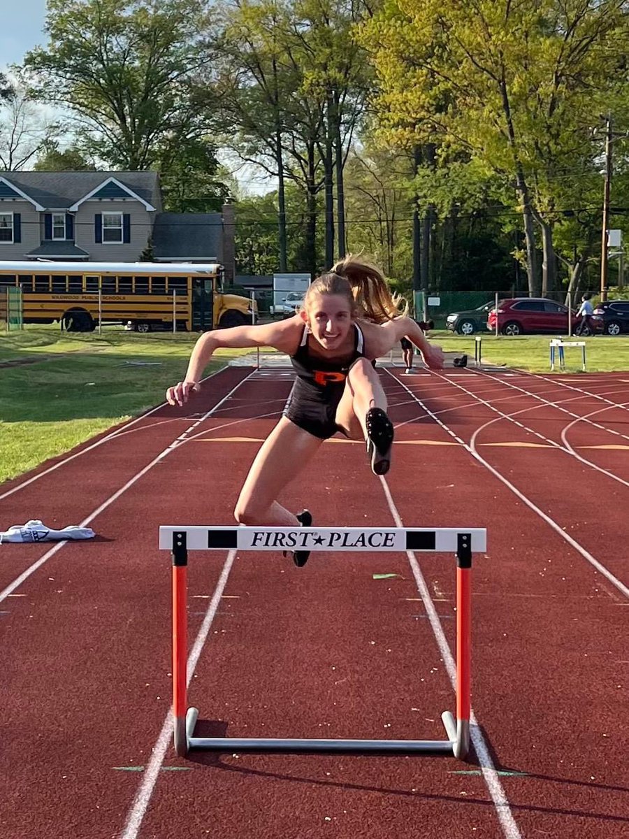 Mikayla Mitchell broke the 400m hurdles school record in a time of 1:08.4 tonight against Wildwood and Gloucester Catholic. The old record was 1:08.7 set in 1996 by Lacey Hedrick. Congrats, Mikayla!