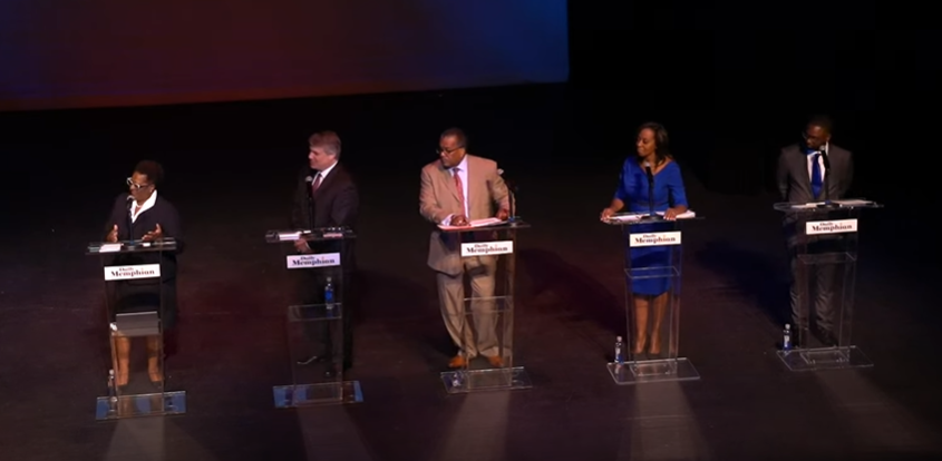 DailyMemphian's tweet photo. Thank you to everyone who joined us in the room &amp; via livestream! We appreciate all five participating mayoral candidates, and shout out to @LEOEvents, @ForeverReadyPro, and the Halloran Centre at the Orpheum for making this event possible!

📷 @holly_sayshello, @bdriesdm https://t.co/1lmSApr0iB