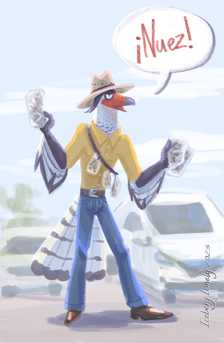 Mexican street sellers making their business on roads with high traffic was something that surprised me when I just arrived to country. Also I love Crested Caracara and was happy to see these birds here in wild. Quick sketch with mix of both things!