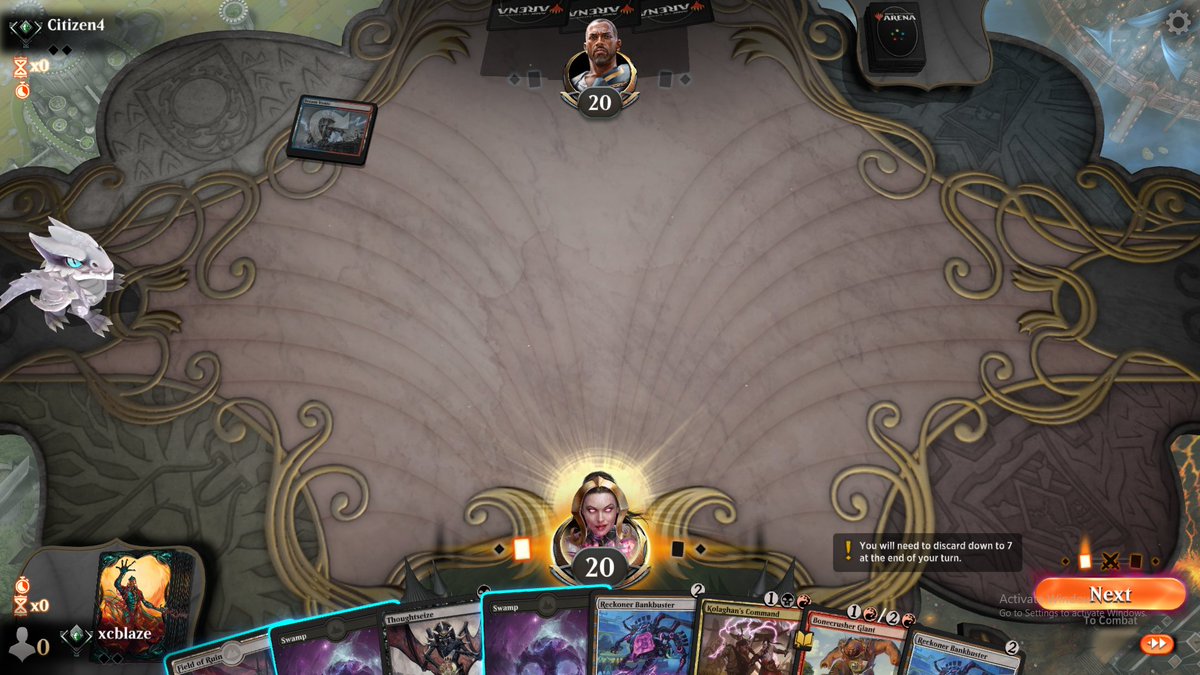 xcblazeMtG's tweet image. A tragic story in two photos, made slightly better by the fact that the postboard game was also not particularly close.

#Rakdos #Explorer #IndomitableCreativity #TorrentialGearhulk #MtGA