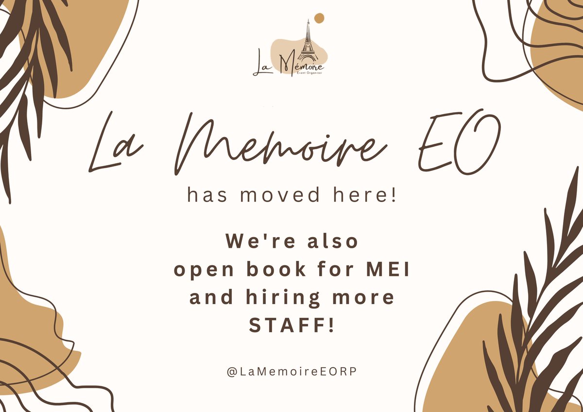 La Memoire EO is here!

Due to unavoidable circumstances, we decided to move. Therefore, all of La Memoire EO activities will be carried out here as of today.

We're open booking and still hiring more staff!