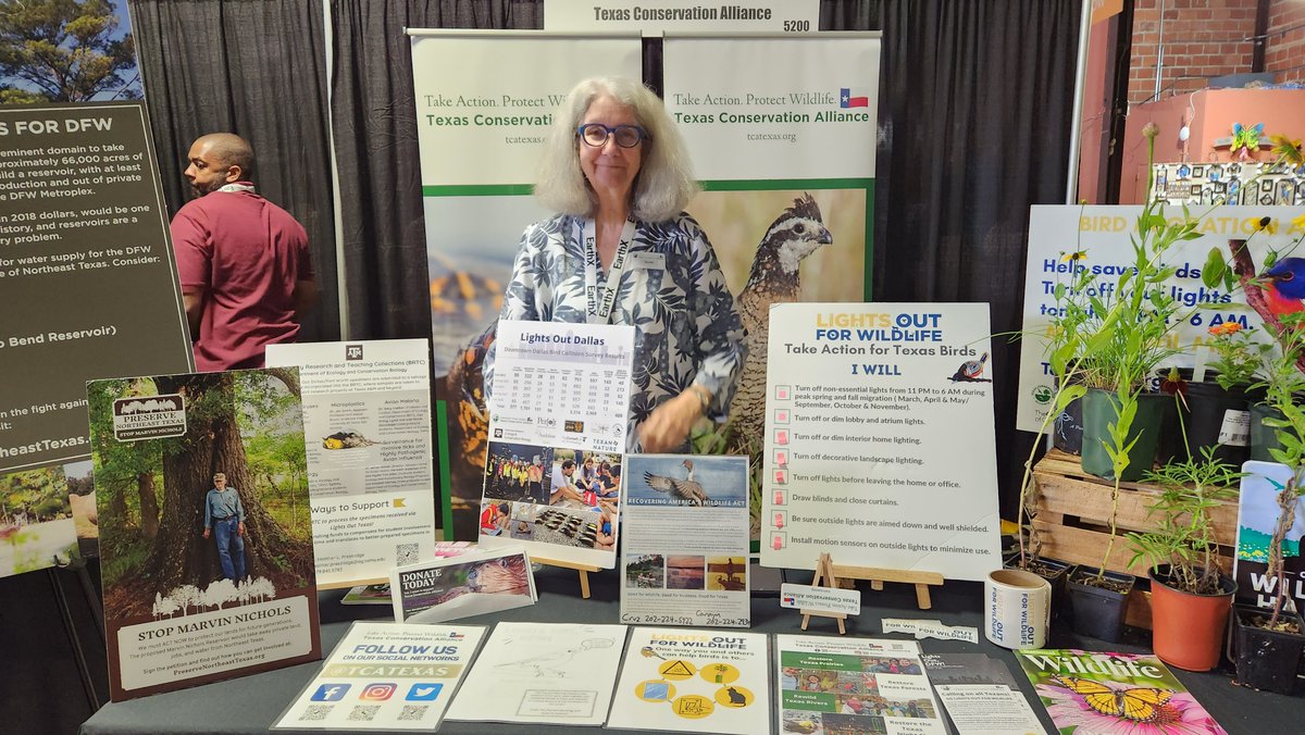 TCAtexas's tweet photo. Thank you to everyone who visited TCA’s booth at the EarthX convention in Dallas this weekend! We were overjoyed to engage with you about #NativePlants, our Lights Out for Wildlife campaign, stopping the Marvin Nichols Reservoir, and the #TXCAT habitat restoration program. https://t.co/yJ2gLKH1XL