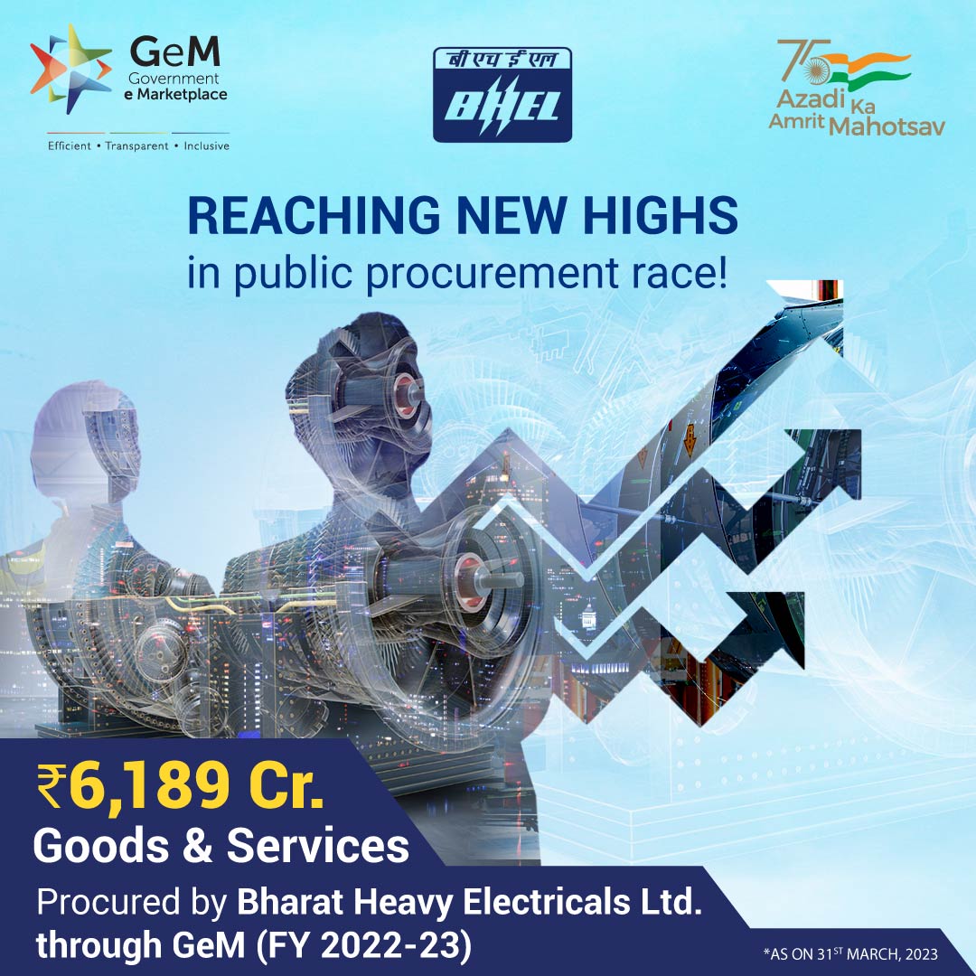 GeM on Twitter "Bharat Heavy Electricals Limited has secured a good spot in the eprocurement