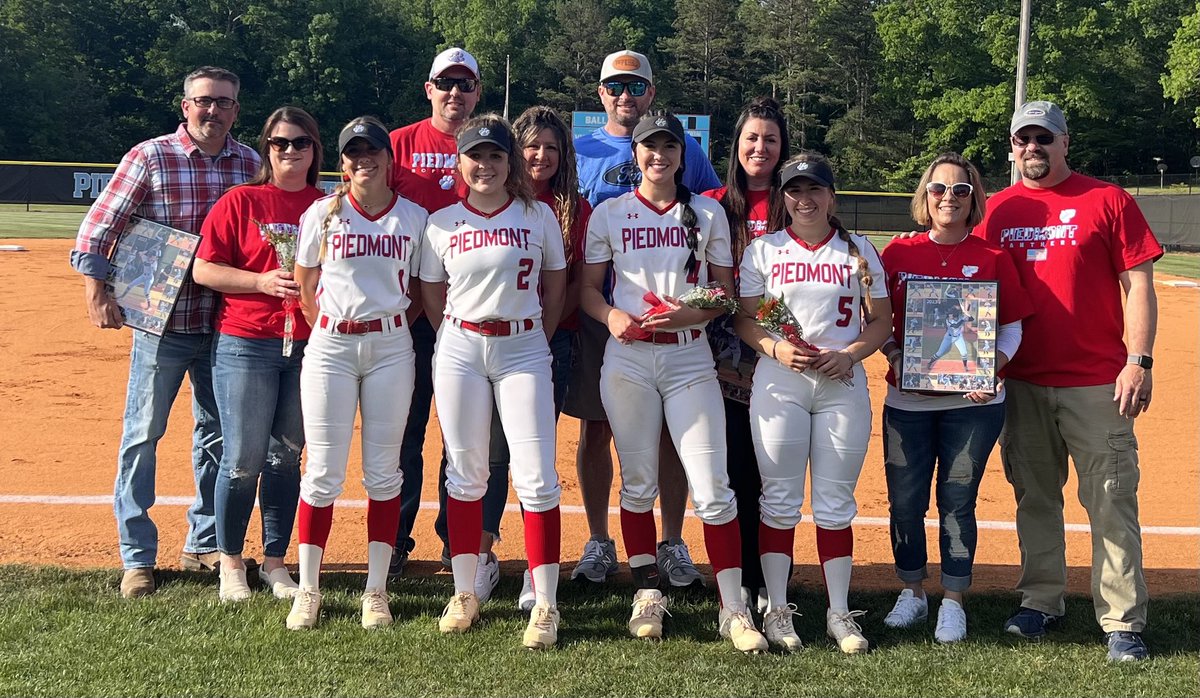 PHSATHLETICS5's tweet photo. Softball Senior Night           9-2 win over Cuthbertson! ⁦@AGHoulihan⁩ ⁦@PiedmontHSNC⁩ ⁦@piedmontHighBC⁩ ⁦@PiedmontHighATC⁩ ⁦@DylanStamey_PHS⁩ ⁦@UCPSNCAthletics⁩ https://t.co/HSHD1wXDKF