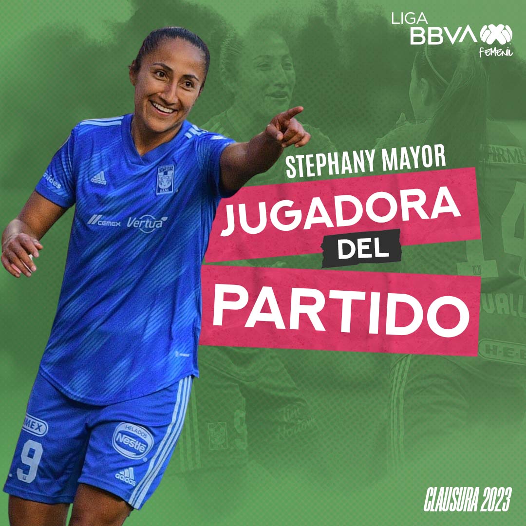 #JugadoraDelPartido- Stephany Mayor ⚽️

La jugadora de <a href="/TigresFemenil/">Club Tigres Femenil 🐯</a> 🐯 fue clave en el triunfo de las Amazonas para amarrar su boleto a la Fase Final. La dorsal #9 sentenció el 1-4.

#VamosPorEllas👊🏼