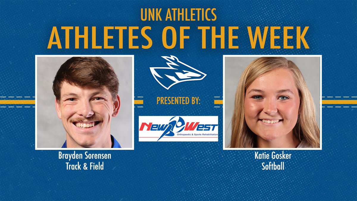 UNK_Athletics's tweet photo. Congratulations to our Athletes of the Week!
Presented by @NewWestPT https://t.co/YNPvDfVYQL