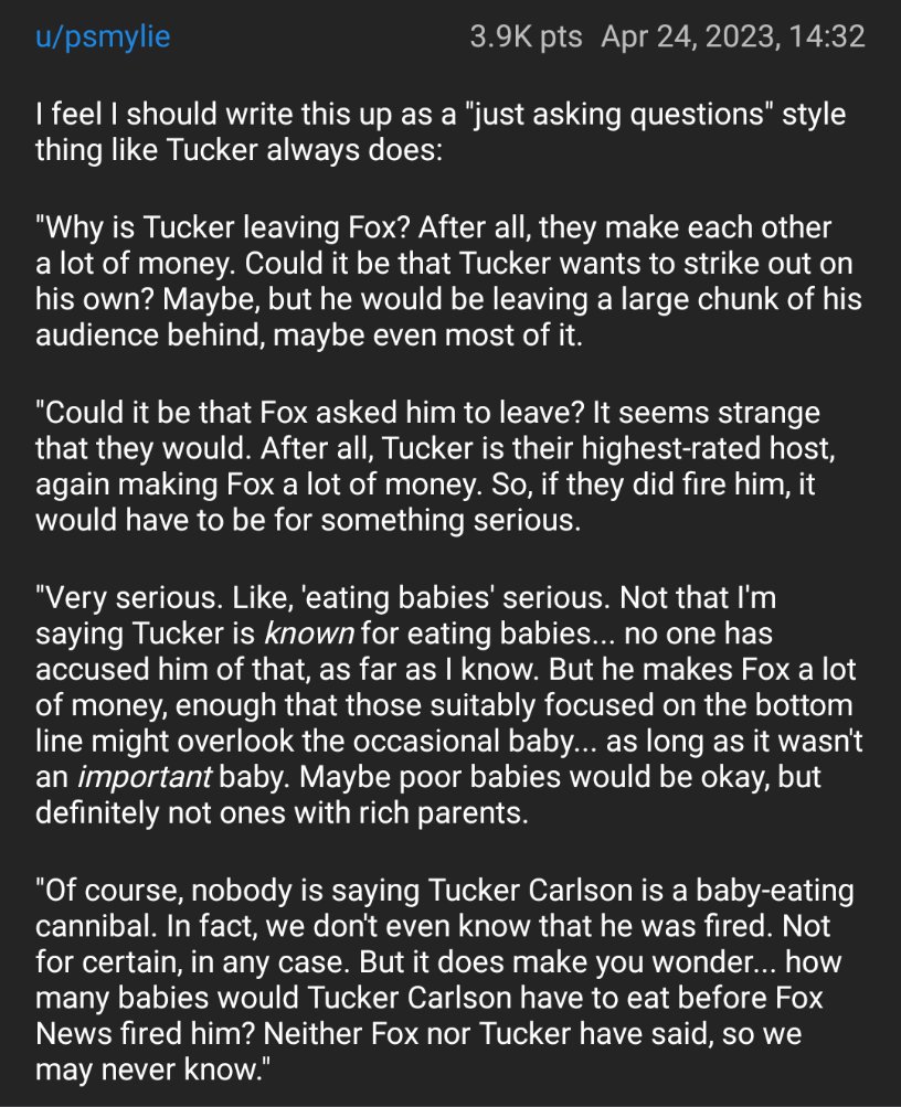 It's best to read this in Tucker Carlson's voice...