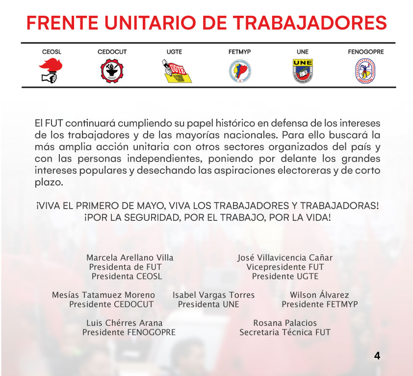 prensaceosl's tweet photo. 🚩El #1roDeMayo día universal del trabajo, millones de trabajadores en el mundo nos levantamos por la igualdad, equidad, justicia y la vida. Es históricamente una ocasión de unidad y de renovación de la lucha de los trabajadores por mejores días.  

#Manifiesto  #FUTEcuador👇 https://t.co/pTRfNACA77