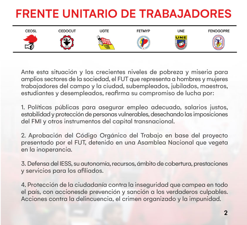 prensaceosl's tweet photo. 🚩El #1roDeMayo día universal del trabajo, millones de trabajadores en el mundo nos levantamos por la igualdad, equidad, justicia y la vida. Es históricamente una ocasión de unidad y de renovación de la lucha de los trabajadores por mejores días.  

#Manifiesto  #FUTEcuador👇 https://t.co/pTRfNACA77