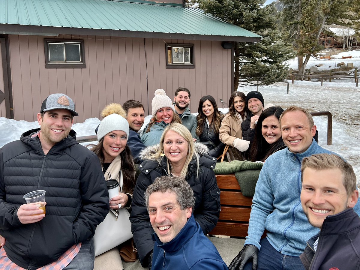atbrady's tweet photo. When in Montana…a sleigh ride to a cabin in the woods for a prime rib dinner cooked by Buck the cowboy in a wood-fired stove…seemed on brand!

Cheers to another year with the #ROC #FamilyBusiness Alliance!

#BigSky #Montana #SleighRide #FamBiz https://t.co/3BYlo4xkI1