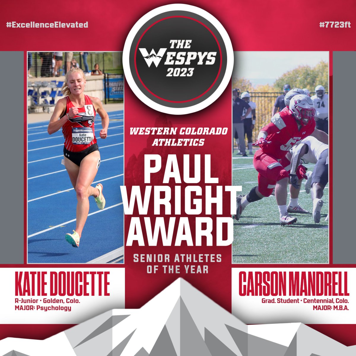 WCUMountaineers's tweet photo. Congratulations to Katie and Carson on winning our most prestigious WESPY award tonight! #ExcellenceElevated #7723ft #awards https://t.co/wJUvKv35p5