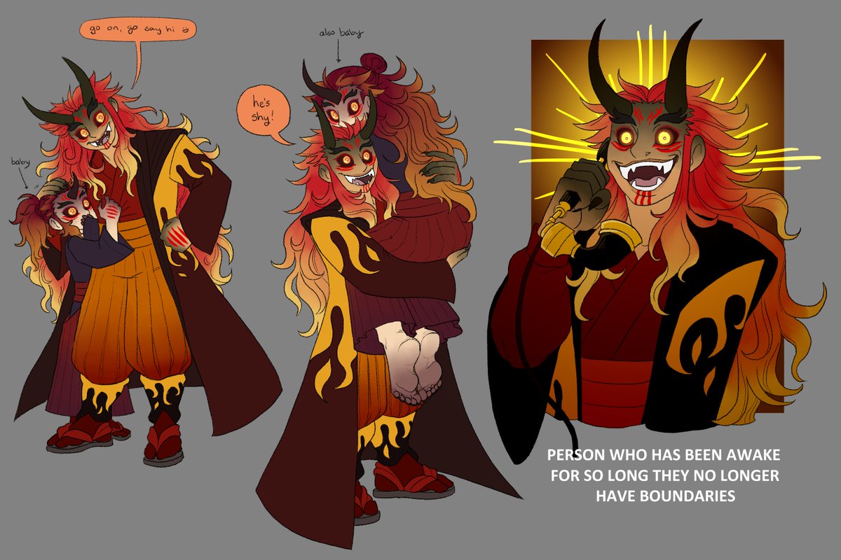 fitzefitcher's tweet photo. I was possessed by the need to finish this and several other doodles re: roleswap AU which is slowing taking over my brain #DemonSlayer #renkaza https://t.co/NqJLqkBDiH