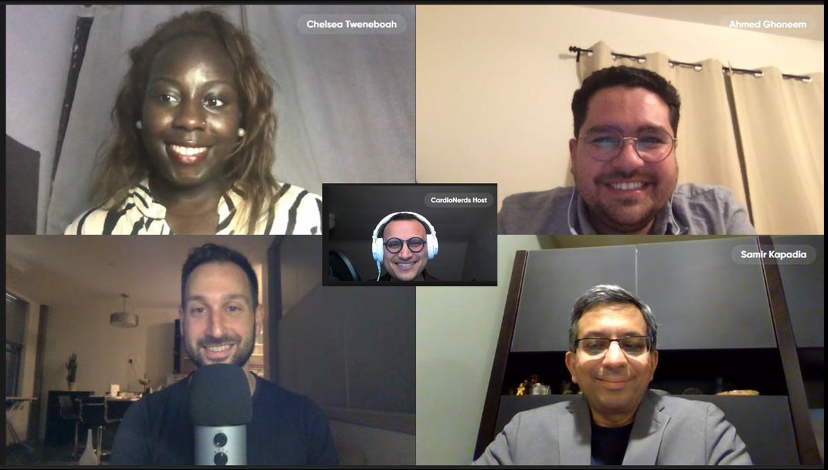 CardioNerds (@cardionerds) on Twitter photo 🎙️<a href="/CardioNerds/">CardioNerds</a> recording in progress🚨
Learning about TAVR-related stroke & prevention strategies from <a href="/tavrkapadia/">Samir Kapadia</a> (<a href="/CCFcards/">CCF Cardiology Fellows</a> <a href="/CleClinicHVTI/">Cleveland Clinic Heart, Vascular & Thoracic</a>).
<a href="/a_h_ghoneem/">Ahmed Ghoneem, MD MSc</a> <a href="/catweneboah/">Chelsea Amo Tweneboah, MD</a> <a href="/spilias_nikos/">Nikos_SpiliasMD</a> <a href="/AmitGoyalMD/">Amit Goyal MD MAS</a> 🎙️<a href="/CardioNerds/">CardioNerds</a> recording in progress🚨
Learning about TAVR-related stroke & prevention strategies from <a href="/tavrkapadia/">Samir Kapadia</a> (<a href="/CCFcards/">CCF Cardiology Fellows</a> <a href="/CleClinicHVTI/">Cleveland Clinic Heart, Vascular & Thoracic</a>).
<a href="/a_h_ghoneem/">Ahmed Ghoneem, MD MSc</a> <a href="/catweneboah/">Chelsea Amo Tweneboah, MD</a> <a href="/spilias_nikos/">Nikos_SpiliasMD</a> <a href="/AmitGoyalMD/">Amit Goyal MD MAS</a>